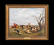 French 19th Century Fox Hunting Horse & Hounds The Kill by GEORGES LAROCQUE