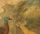 Huge 18th Century Naive English School Ducks Mallards River Landscape Folk Art