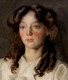 Large circa 1900 Edwardian Portrait Of A Girl In White Hugh RAMSAY (1877-1906)