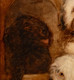 Large 19th Century Portrait White Terrier Dogs & Brown Spaniel WALTER HARROWING