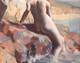 Early 20th Century English Summer Nude Lady Beach Portrait PIERRE-AUGUSTE RENOIR