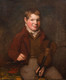 Large 19th Century Irish School Portrait Of A Boy & Violin The Young Fiddler