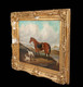 Large 19th Century Highland Horse & Hunting Hounds Landscape WILLIAM POWELL