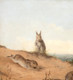 Large 19th Century Family of Rabbits Landscape - Henry Barnard Gray (1844-1871)
