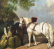 Large 19th Century English Farm Feeding The Plough Horses Edward SMYTH