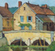 1950 French Impressionist Le Beuvron near Blos France by Georges Charles ROBIN