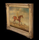 Large 19th Century Race Horse Portrait "Weather Gauge" & Jockey John Tiny Wells