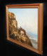 19th Century German School Italian Swiss Mountain Lake Landscape Travellers 