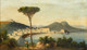 19th Century Italian School Neapolitan Bay Of Naples Landscape Mount Vesuvius