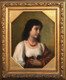 Large 19th Century Portrait Of A Neapolitan Girl Lady "Pasquetta" GUSTAV MULLER