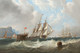 Large 19th Century British Ship A Swell Off The Pier Henry Redmore (1820-1888)