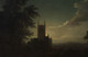 Large 19th Century Moonlit River Cathedral Landscape Henry Pether (1800-1880)