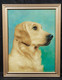 Early 20th Century Labrador / Golden Retriever Dog Portrait Antique Oil Painting