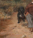 19th Century Italian Portrait Of A Sportsman Hunter & His Spaniel Dog SAVINI