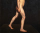 Large 19th Century French School Full Length Portrait Of A Nude Man Naked