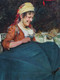 19th Century Italian Portrait Of A Lady Repairing A Parasol by E GIACHI Signed