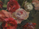 19th Century English Impressionist Still Life Red Pink White Roses Flowers