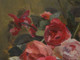 19th Century English Impressionist Still Life Red Pink White Roses Flowers