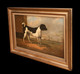 Large 19th Century Portrait Of A Black & White Terrier Dog "Orlando" Landscape