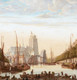 Large 17th 18th Century Dutch View of Dordrecht cathedral Nieuwe Haven