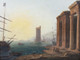 Huge 17th Century Italian Sunset Harbour Architectural Landscape CLAUDE LORRAIN