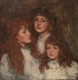 Large 19th Century  Irish Edwardian Portrait Of The Guinness Sisters SIGNED