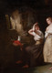 Large 19th Century English Prostitutes & Pimp In A Brothel Bordello Interior