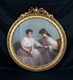 Large 19th Century French Portrait Of Two Women In A Paris Interior PAUL THOMAS