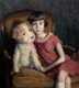 Large 1926 Girl Portrait & Teddy Bear by RENE MARIE JOLY DE BEYNAC (1876-1978)