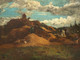19th Century French Harvest Landscape Deauville GUSTAVE COURBET (1819-1877)