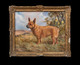 Large 19th Century English Portrait Of Corvette A Corgi Dog by K HARRIS