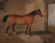 Large 19th Century English Brown Hunter Horse Stable Portrait Equestrian Farm