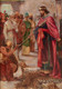 Large 19th Century Pre-Raphaelite Kind David & Uriah Court Of The Israelites