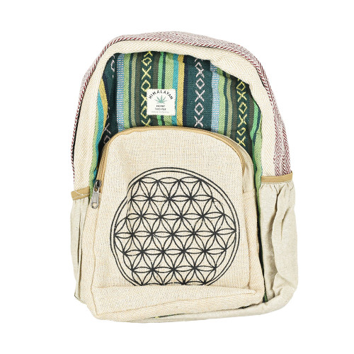 ThreadHeads Himalayan Hemp Flower of Life Backpack | 13" x 17"