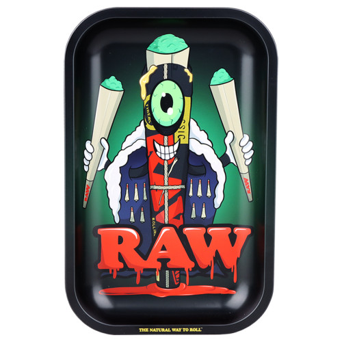 RAW Black Cone Monster Metal Rolling Tray | 11"x7" RAW Black Cone Monster Metal Rolling Tray | 11"x7"
