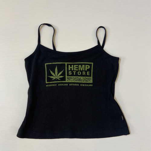 Hempstore Women's Black Singlet - Printed