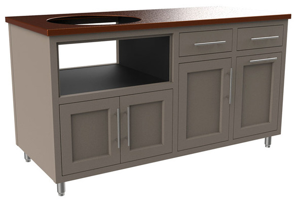 Challenger Coastal Series 64" Kitchen Island with Shaker Doors