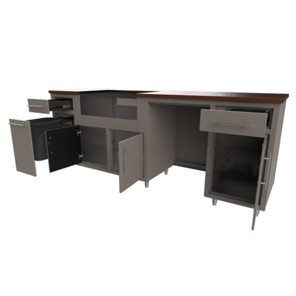 Challenger Coastal Series 90" Kitchen Island - COGI-90.125-WGRDD 1