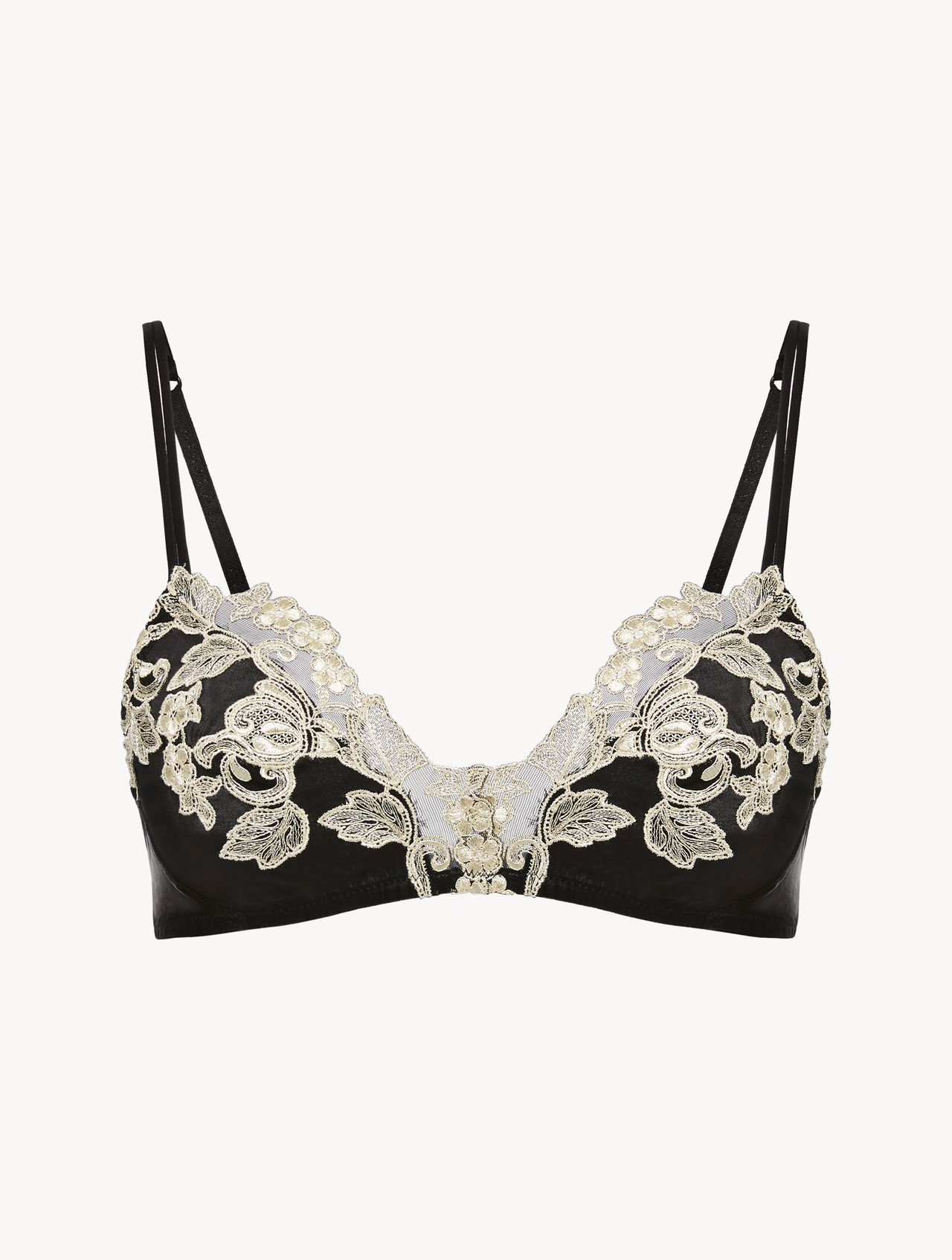 Luxury Lace Wireless Bra in Dark Blue | La Perla