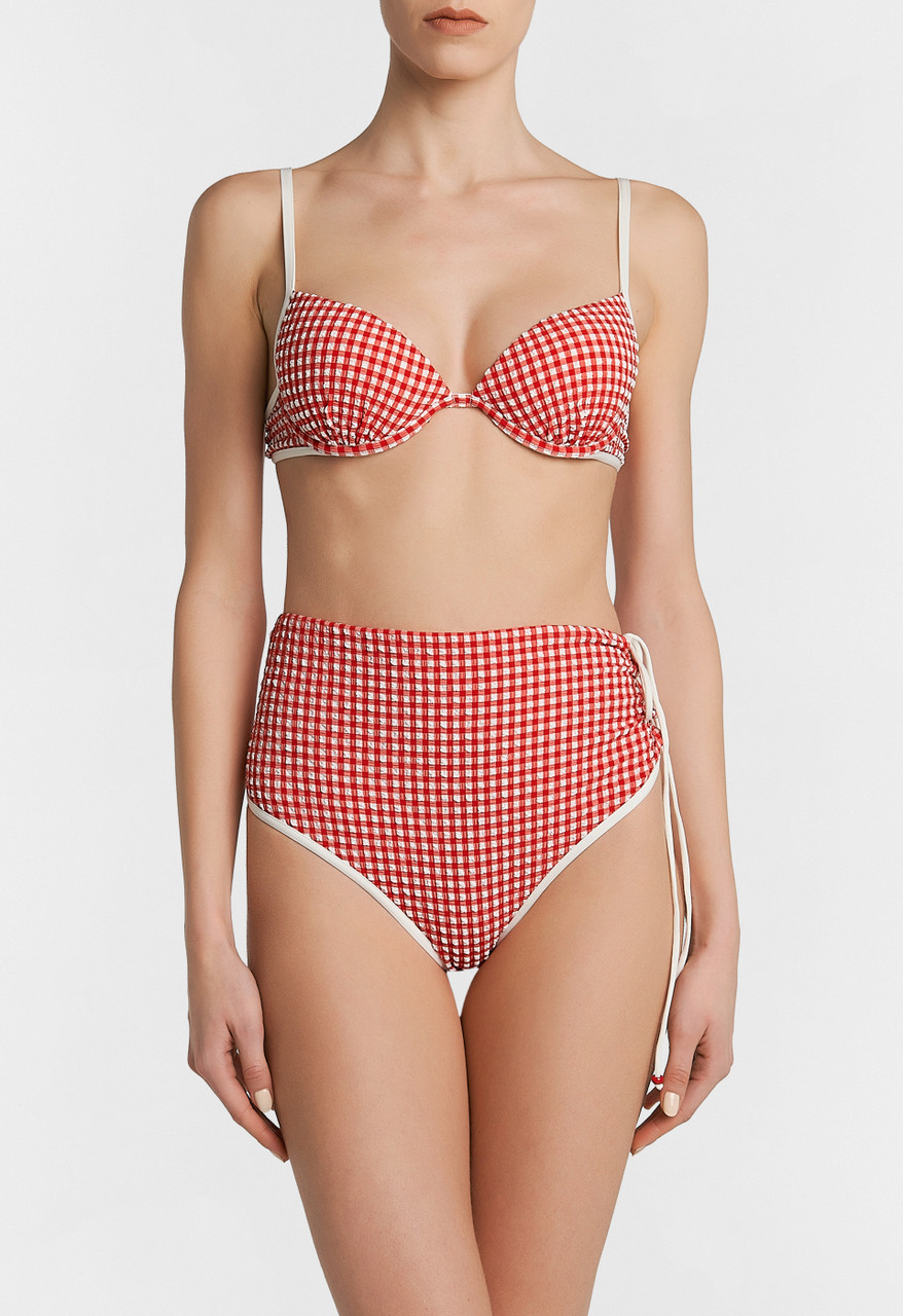 Checkered bikini top clearance