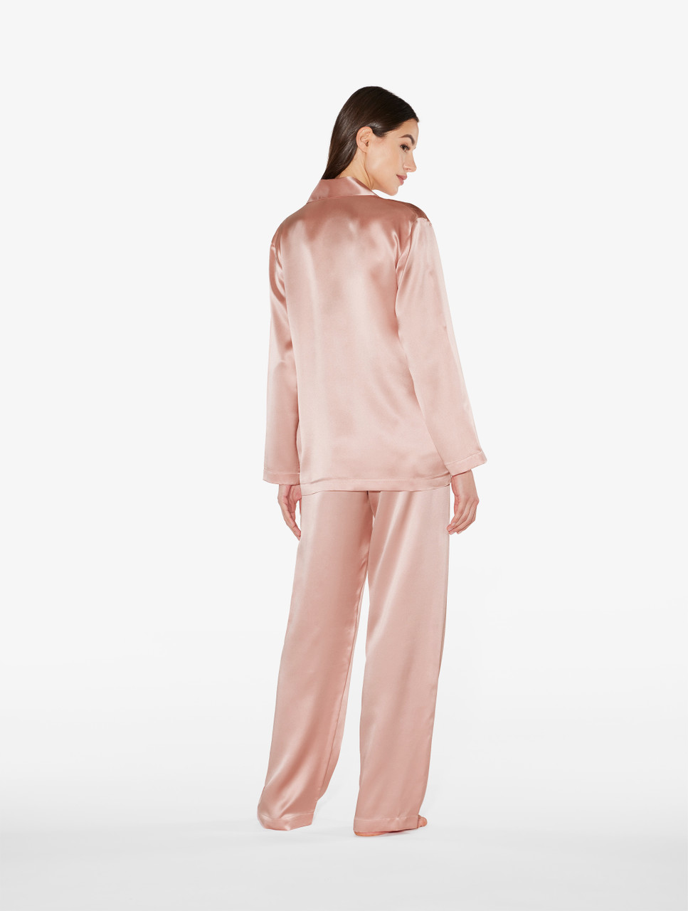 Powder pink silk pajama set