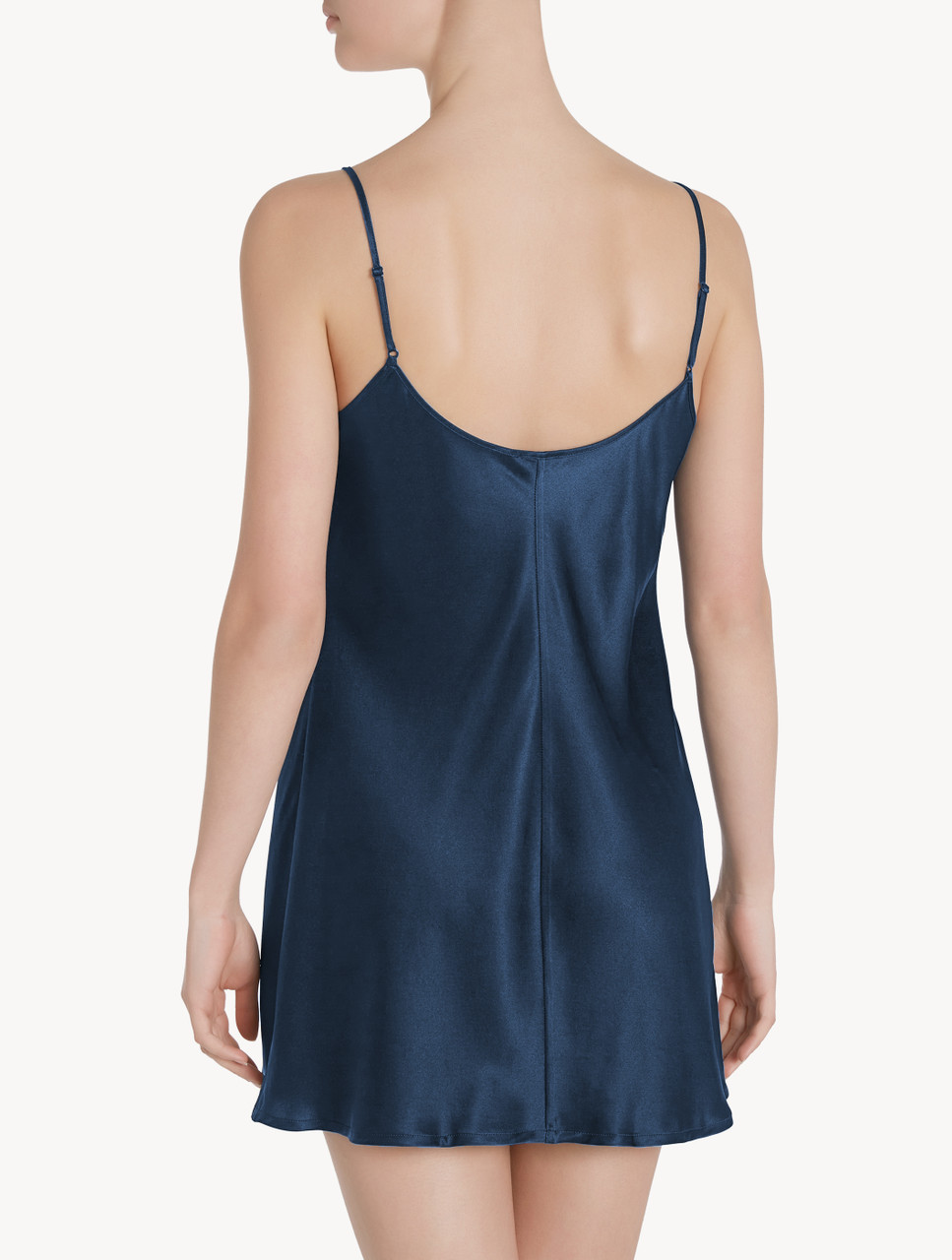 navy silk dress