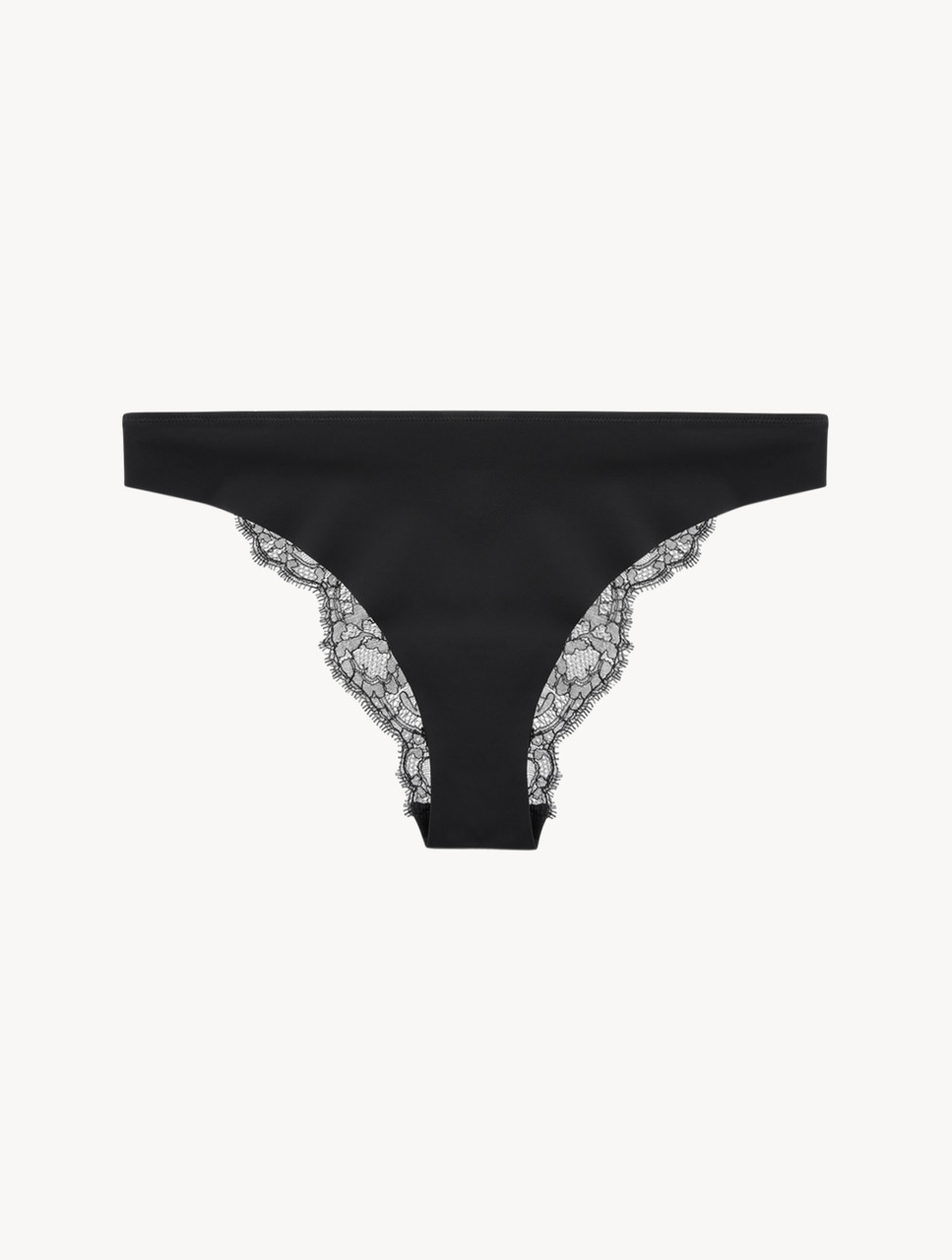 Black Brazilian brief with Chantilly lace