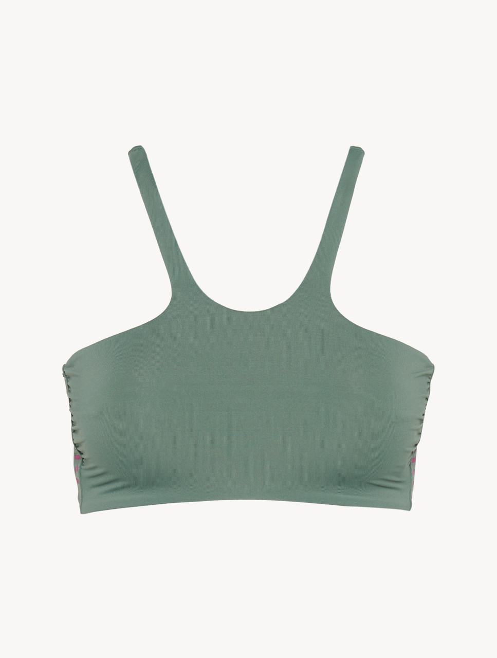 verwennen kleermaker goedkoop Luxury Unpadded Bikini Top in Khaki Green with Logo | La Perla