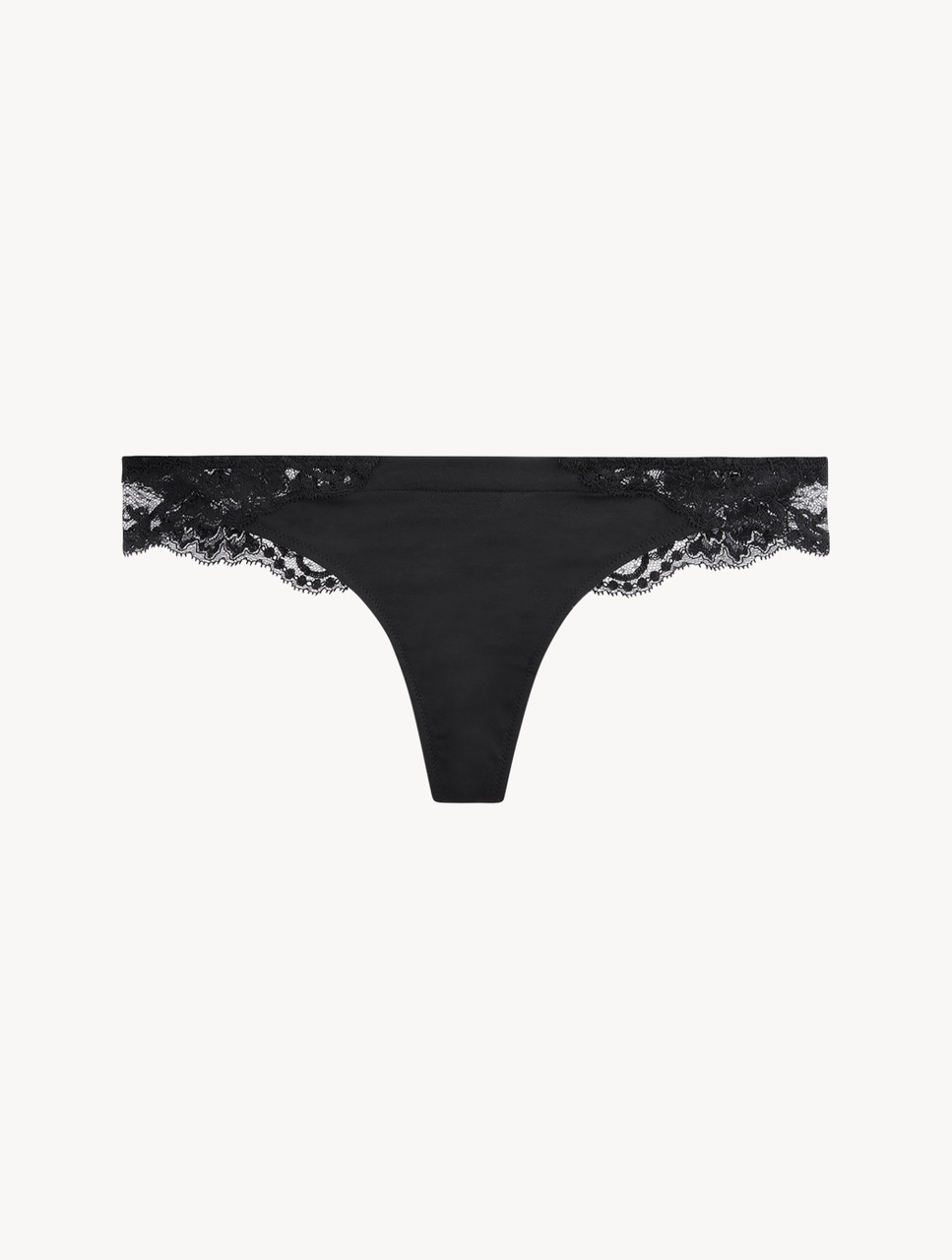 Black cotton thong