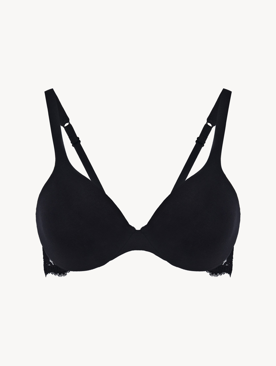 ブラジャー LA PERLA Women Underwear PLMCFI005123 0202 Black Luxury Cotton and Lace Underwired Bra in Black | La Perla