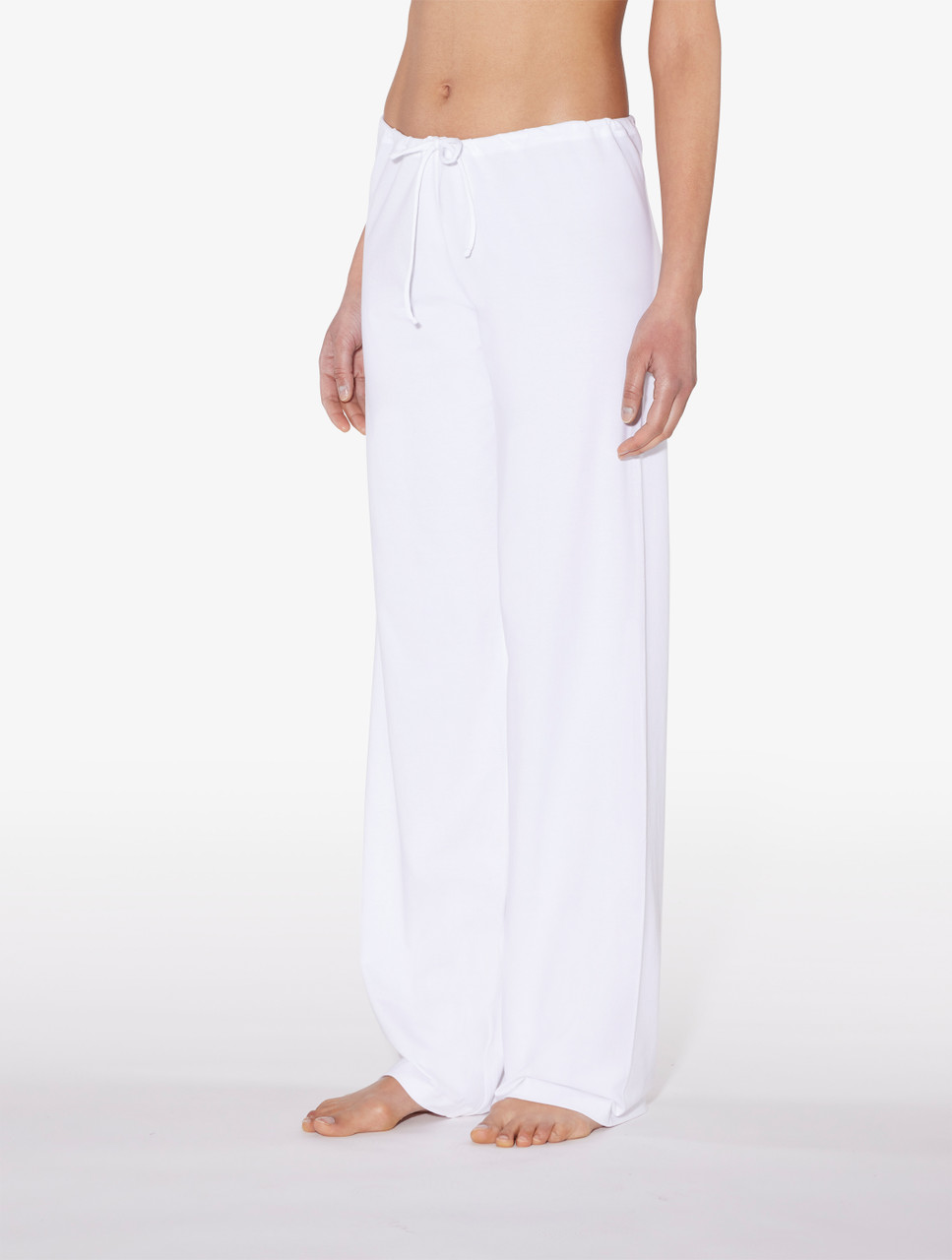 Women Cotton Linen Wide Leg Trousers Elastic High Waist Loose Pants Baggy  Summer | eBay
