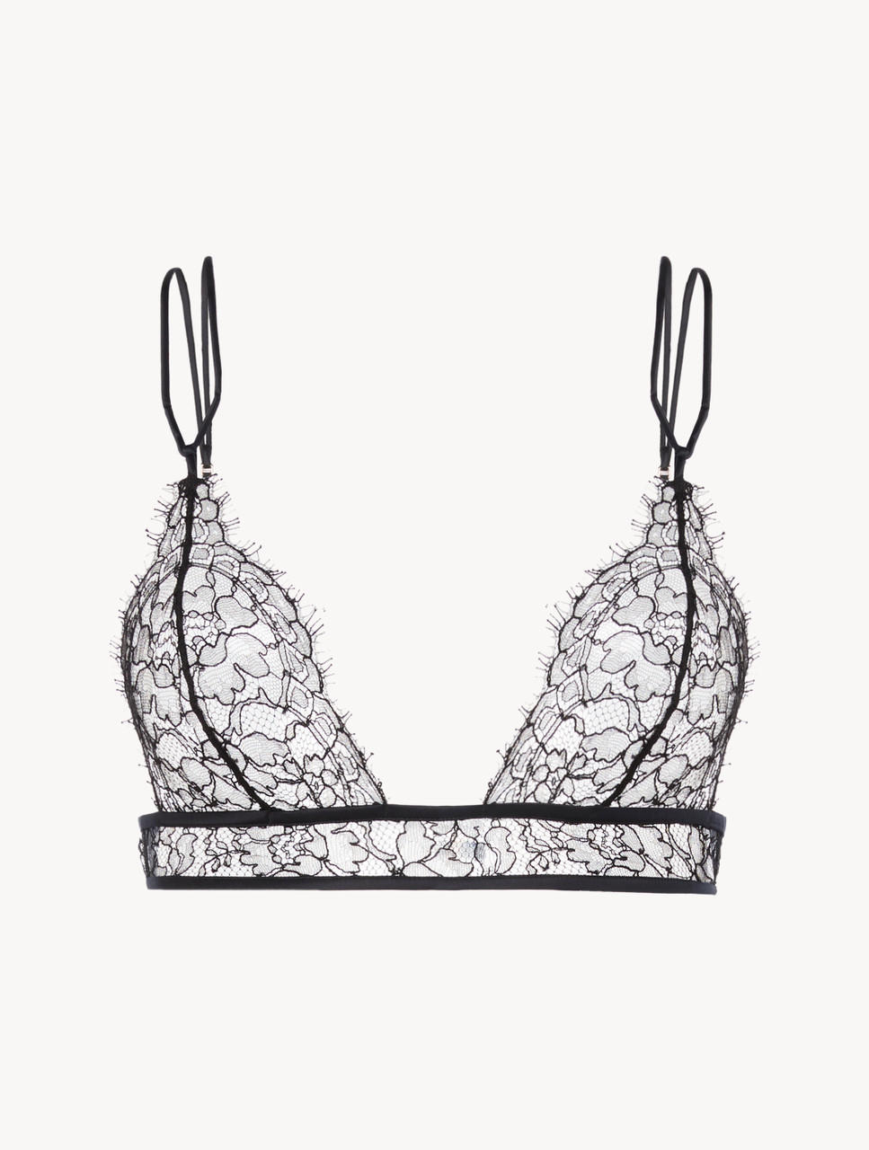 LAPERIA ビキニ Underwired Bra in off-white Lycra with embroidered tulle