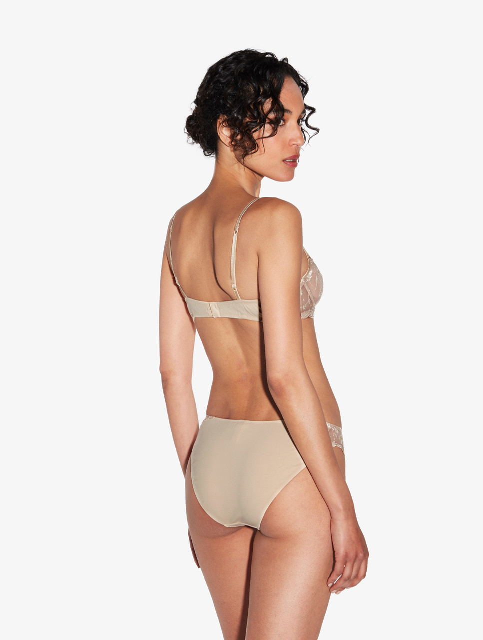 Balconette Bra in Halo and Ivory Nude with embroidered tulle