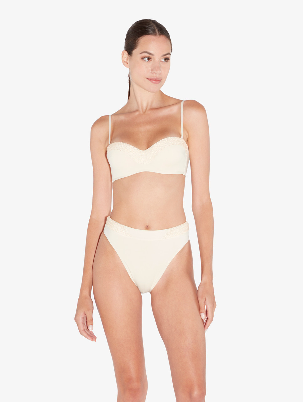 beige bandeau bikini